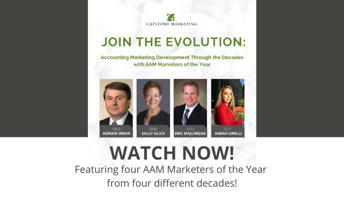 The recording of Join the Evolution! is now available! Panelists share their experiences to recognize the evolution of accounting marketing – and what it means for firms today and in the future. youtu.be/okCggF0JRm4 @GrassiCPAs <a href="/sobelco/">SobelCo</a> <a href="/BeachFleischman/">BeachFleischman</a>  <a href="/EYnews/">EY</a> #aamkt