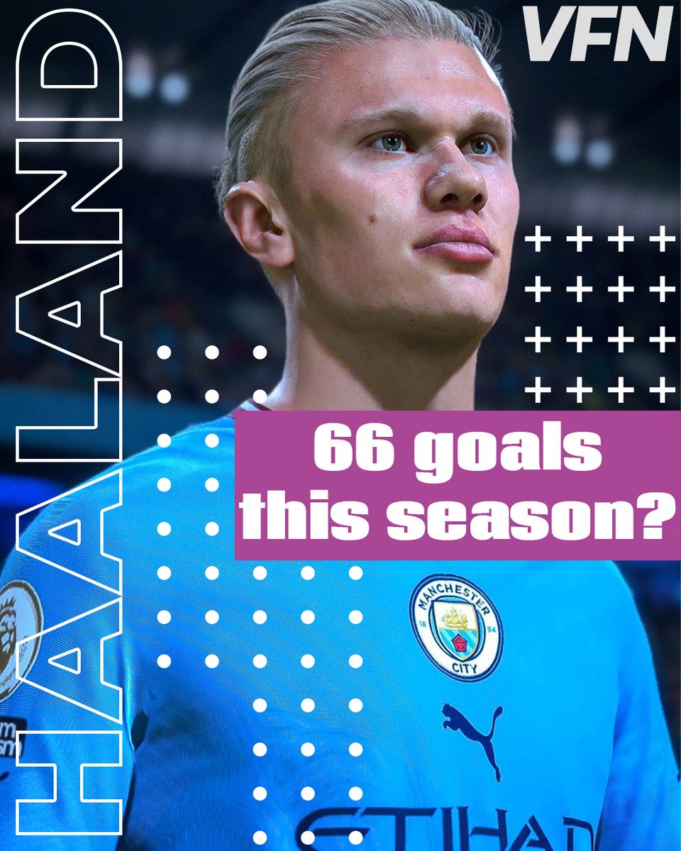 vfn_tv's tweet image. Erling Haaland will end up with 66 goals in his debut Premier League season if he keeps going like this 🤣⁠
#haaland #premierleague #plgoals #topgoalscorer #fifa23 #virtualfootball