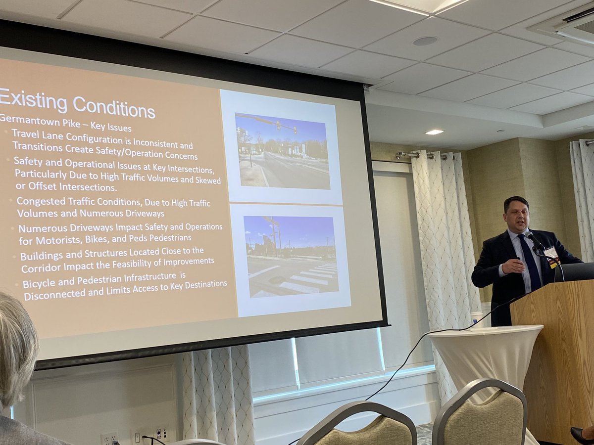 NKlineMcM's tweet photo. Enjoying the MASITE annual meeting in Dewey Beach, Delaware. Listening to Chad Dixson and Sid New talk about the Montgomery County PA Corridor planning efforts. @mcmahonassoc @MidAtlanticITE https://t.co/7Bs22ffNhW