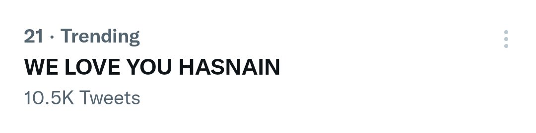 Rkvian02051218's tweet photo. Ok back to 21 with 10.5k

WE LOVE YOU HASNAIN https://t.co/2XZh0zVmAO