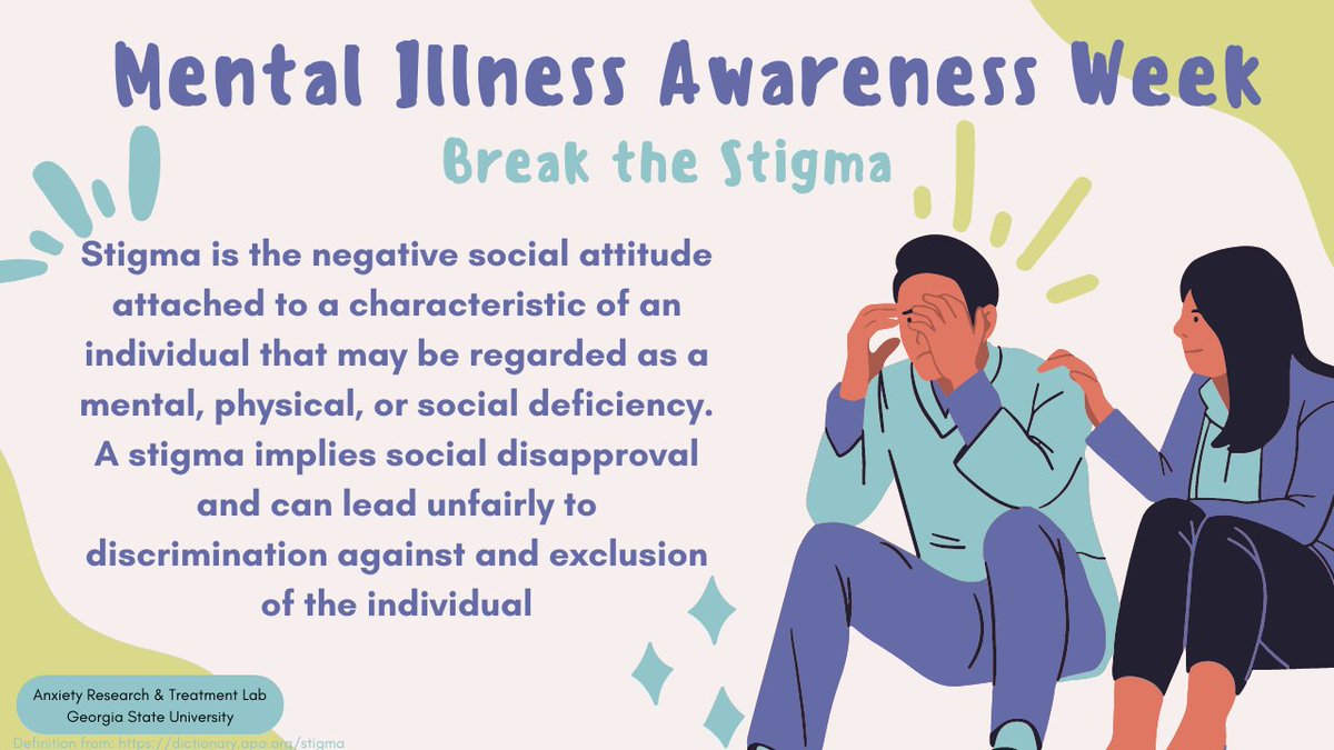 GSUARTLab's tweet photo. It's #MentalIllnessAwarenessWeek and we want to talk about the impact of stigma. #mentalhealth #Stigma https://t.co/4TNvAeTbuO