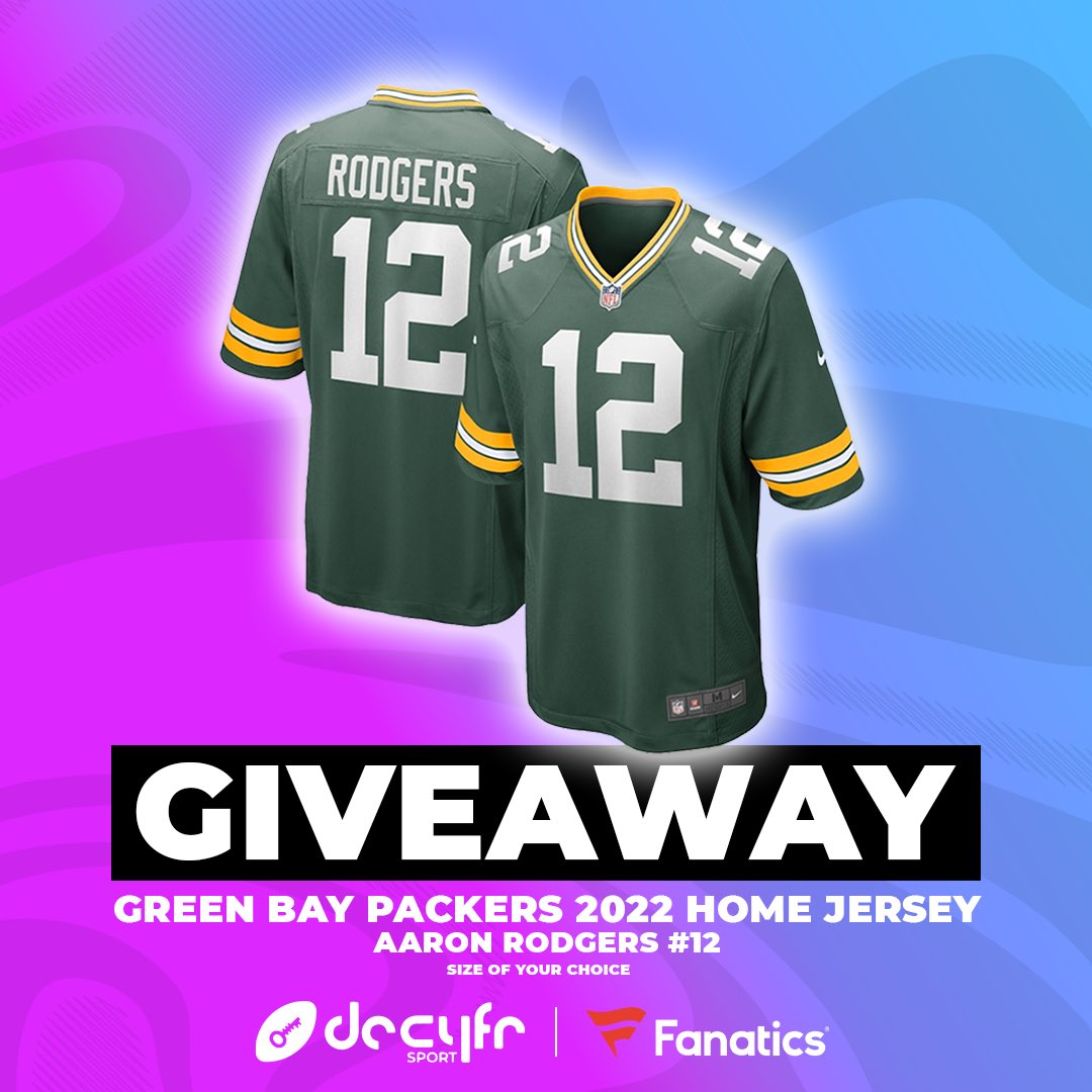 🚨𝗚𝗶𝘃𝗲𝗮𝘄𝗮𝘆:
I'm teaming w/ <a href="/DecyfrSport/">Decyfr Sport</a> to give away an <a href="/AaronRodgers12/">Aaron Rodgers</a> Jersey!

Enter:
🏈Like + RT this tweet
🏈Follow <a href="/DecyfrSport/">Decyfr Sport</a> &amp; <a href="/FarleyWrites/">Sam Farley</a>
Closes Fri 7th Oct 10pm!

<a href="/fanatics_uk/">Fanatics UK</a> 🙌
#NFL Merch: nflshop.k77v.net/Decyfr
TOUCHBACK for 25%

#Decyfr #UnlockFandom