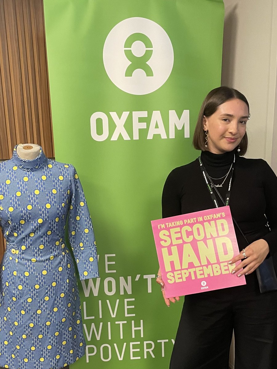 Spoke at @oxfamgb’s Second Hand September Photo Exhibit👚♻️ calling for climate action + fashions impact to be taken seriously!! #SecondHandSeptember