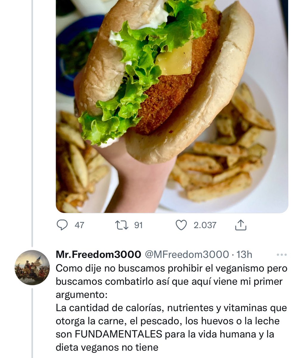 MsInefable's tweet photo. Poco se habla de los brotes y colapsos mentales que les dan a algunos solo porque han visto a una persona veganizar una hamburguesa https://t.co/6dkwPKhMUC