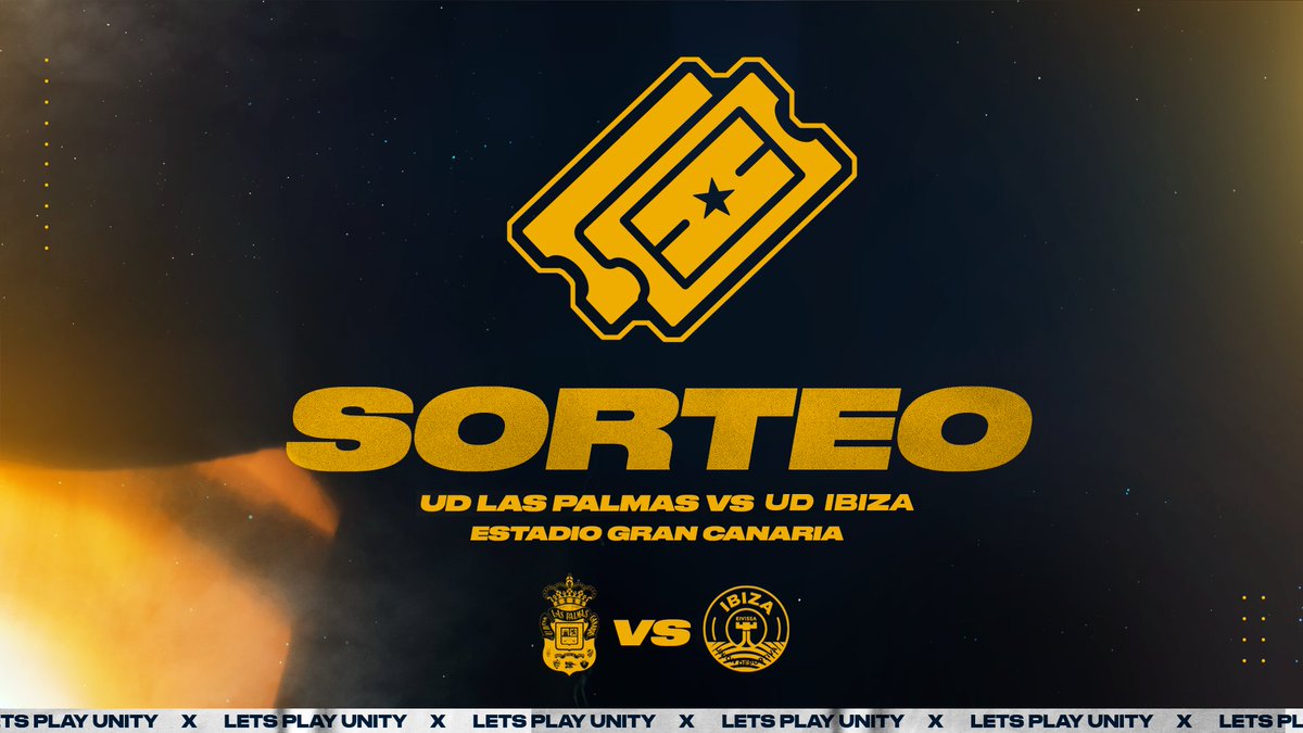🔴 SORTEO ACTIVO 🔴
Ven al palco de Esports con tu acompañante a ver <a href="/UDLP_Oficial/">UD Las Palmas</a> 🆚 <a href="/ibizaud/">UD Ibiza 🩵</a> 🎉🔥

1⃣ Like + RT
2⃣ Follow <a href="/eSports_UDLP/">Las Palmas Unity 🔥</a> 
3⃣ Etiqueta a tu acompañante 👀

El viernes a las 14:00 desvelaremos a la persona ganadora del sorteo 🎟️🎟️

#LaUniónHaceLasPalmas💛💙