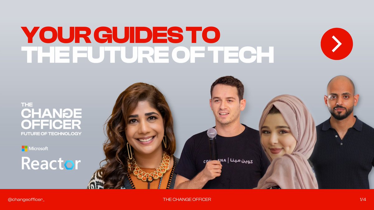 changeofficer_'s tweet photo. Get a look at this guest lineup for our podcast series with @MSFTReactor! 👀 @artbyamrita, @tabbaa4, @Hshubair3 & Sari Hweitat will unpack the #Metaverse, blockchain, #BigData & #ArtificialIntelligence 🚀 SUBSCRIBE to get notified when episode 1 drops👉 https://t.co/GmWeFKxt7x https://t.co/HQXxuk2wUv