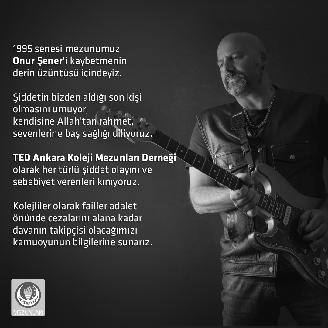 Kolejliler olarak failler adalet önünde cezalarını alana kadar davanın takipçisi olacağımızı kamuoyunun bilgilerine sunuyoruz.

#onurşener #tedankarakolejimezunlarıderneği #tedankarakoleji #tedankarakolejimezunlari