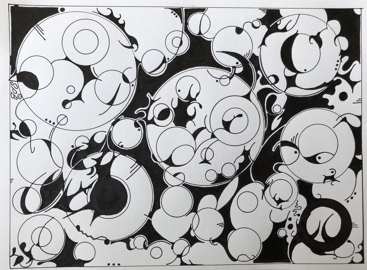 ButtonSteampunk's tweet photo. Today I have been exercising my hands in warm ups, doodling and experimenting with brush pens and watercolours. Not every finished product will make the cut but the joy is in the process, not perfection. #steampunkbutton #doodle #draw #drawing #drawingoftheday #sketch https://t.co/yEY3V1FSez