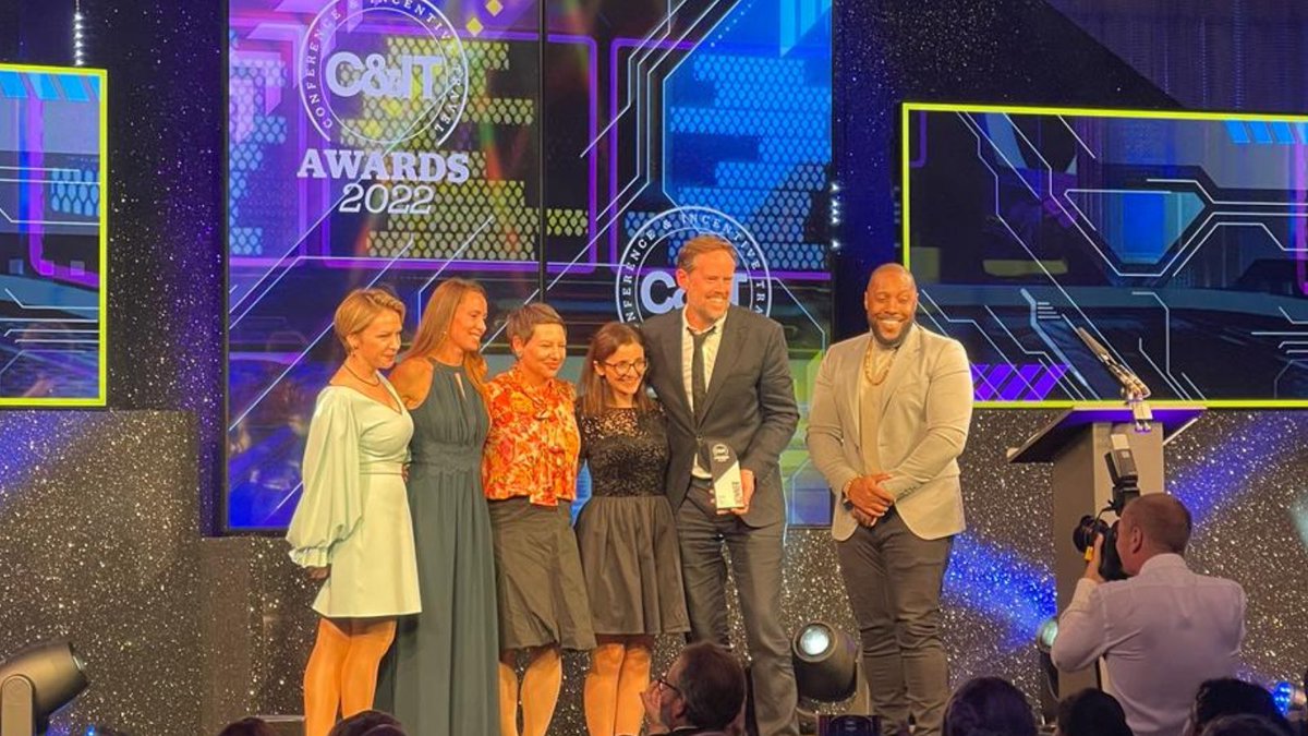 BroadswordGroup's tweet photo. It was amazing to win the award for Broadcast and Media Event of the year at the C&IT Awards on Friday for Moody’s Credit Trends. It means the world to our team. Thank you @CITmagazine for a fantastic night.
@CITawards #EventProfs #CITAwards #EventIndustry #Awards https://t.co/d3ZfhH18cf