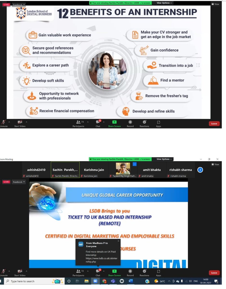 Poddar_College's tweet photo. A  webinar was conducted by London School of Digital Business (LSDB) with Poddar Group of Institutions on 30th September, 2022 in which Director of LSDB Mr. Sachin Parekh enlightened students about various powerful careers in Digital World ✨💯
#managementinstitution #mbapgdm https://t.co/TKwOGPFhYl