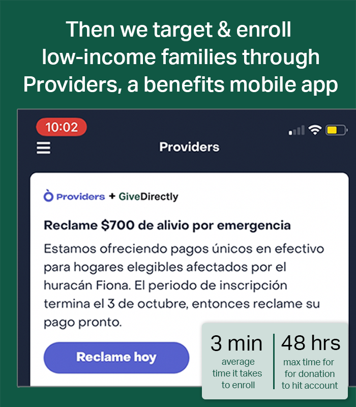 Cash aid can immediately & remotely reach those most in need – quicker & more accurate than donating goods. Visit GiveDirectly.org/relief to help those impacted by #Ian & #Fiona.