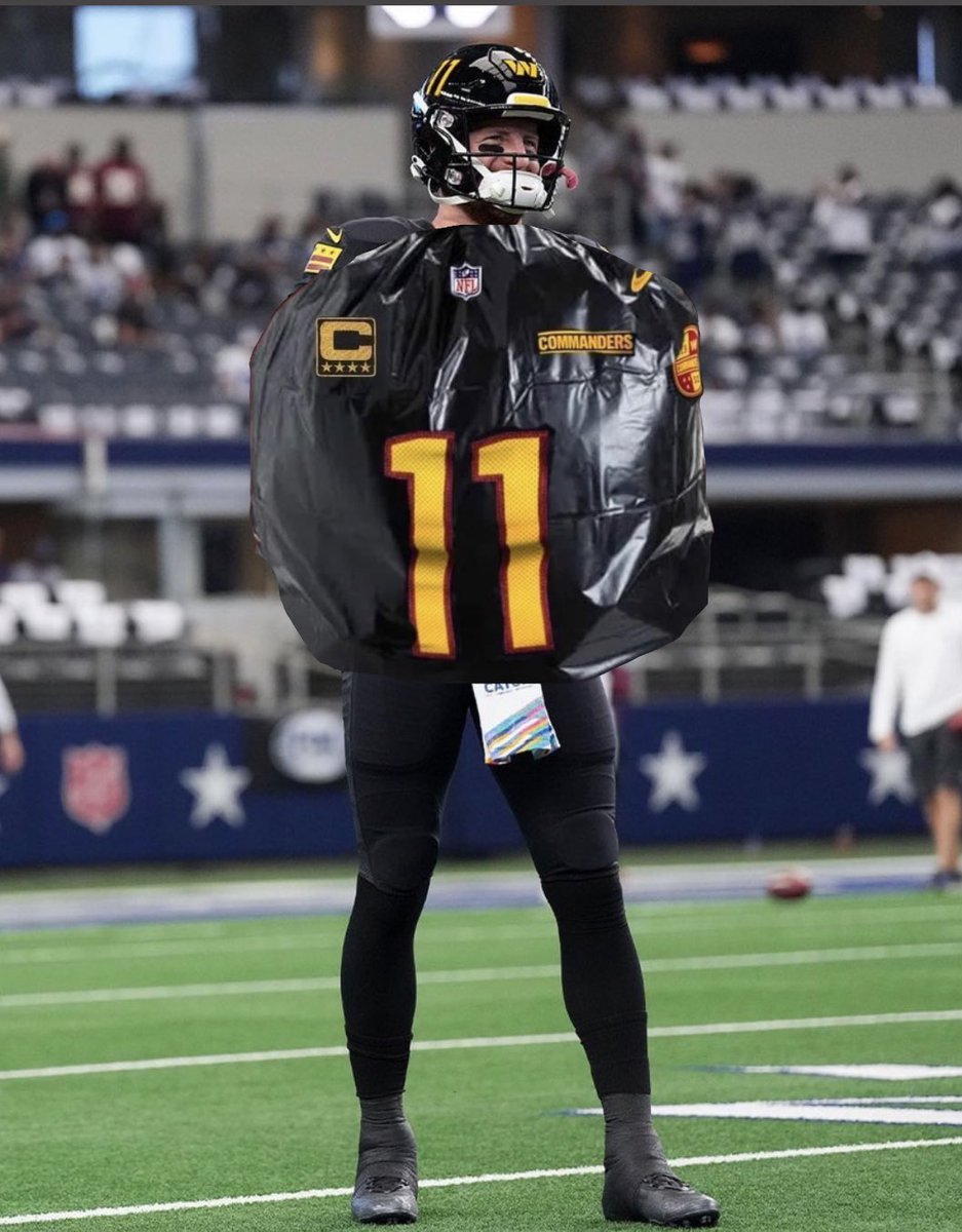 kmess22's tweet photo. That new Carson Wentz Commanders jersey is wild. https://t.co/hMK9DxPPBW