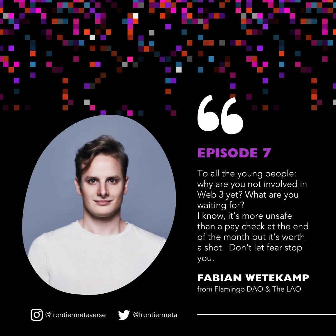 frontiermeta's tweet photo. You're missing out on a huge opportunity 😲

#Web3 is the future of the #internet, and those who are young should get involved and experiment with it. @fabian_0x is right - you don't have nothing to lose, and the potential rewards are huge.
  
🎧 Listen👉 https://t.co/WtUaw3YriT https://t.co/2bQUcwFyKG