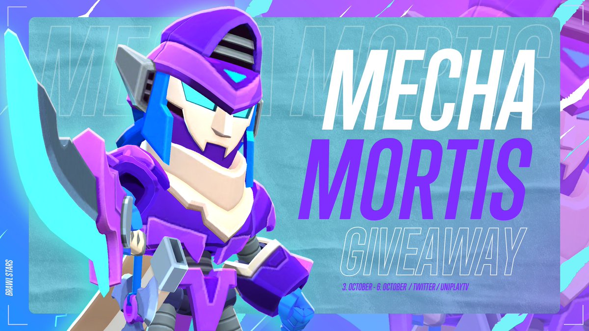 🦾 GIVEAWAY TIME 

❗️Giving away 2x MECHA MORTIS SKIN! 

▶️Follow <a href="/uniplayTV/">SK | Tobi</a> and <a href="/SKGaming/">SK Gaming</a> 
▶️Like and Retweet this Post
▶️Tag your 2 best <a href="/BrawlStars/">Brawl Stars</a> Buddies

Good luck everyone! 🔥🙌

⏰ Winners will be picked on October 6th
#MechaMortisGiveaway