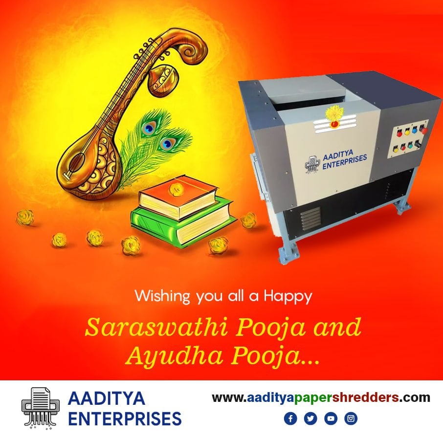 AadiyaPaper's tweet photo. #Aadityapapershredders
#Documentdestruction
#Recycling 
#AyudhaPooja2022
#Vijayadasami https://t.co/ZfKfz0kXCk