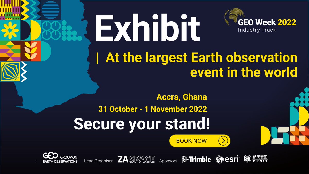 ZASpace_Inc's tweet image. Exhibit at #GEOWeek2022! Increase your brand exposure to key decision makers and engage with entrepreneurs, visionaries and policymakers, enabling Earth observation to solve real-world problems.  

Book now: earthobservations.org/geoweek2022.php

#GEOWeek22Industry