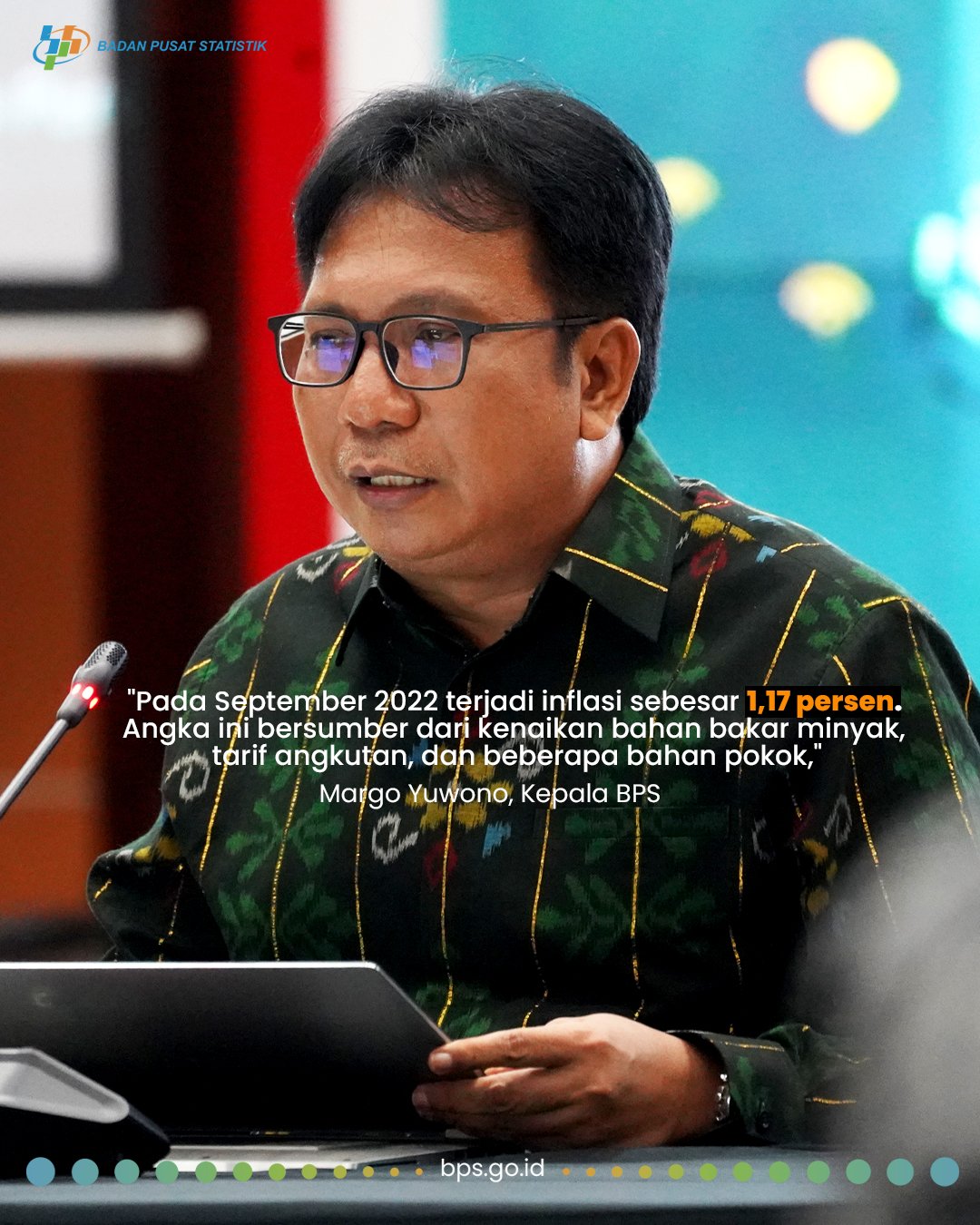 Badan pusat statistik on twitter inflasi september 2022 yang sebesar