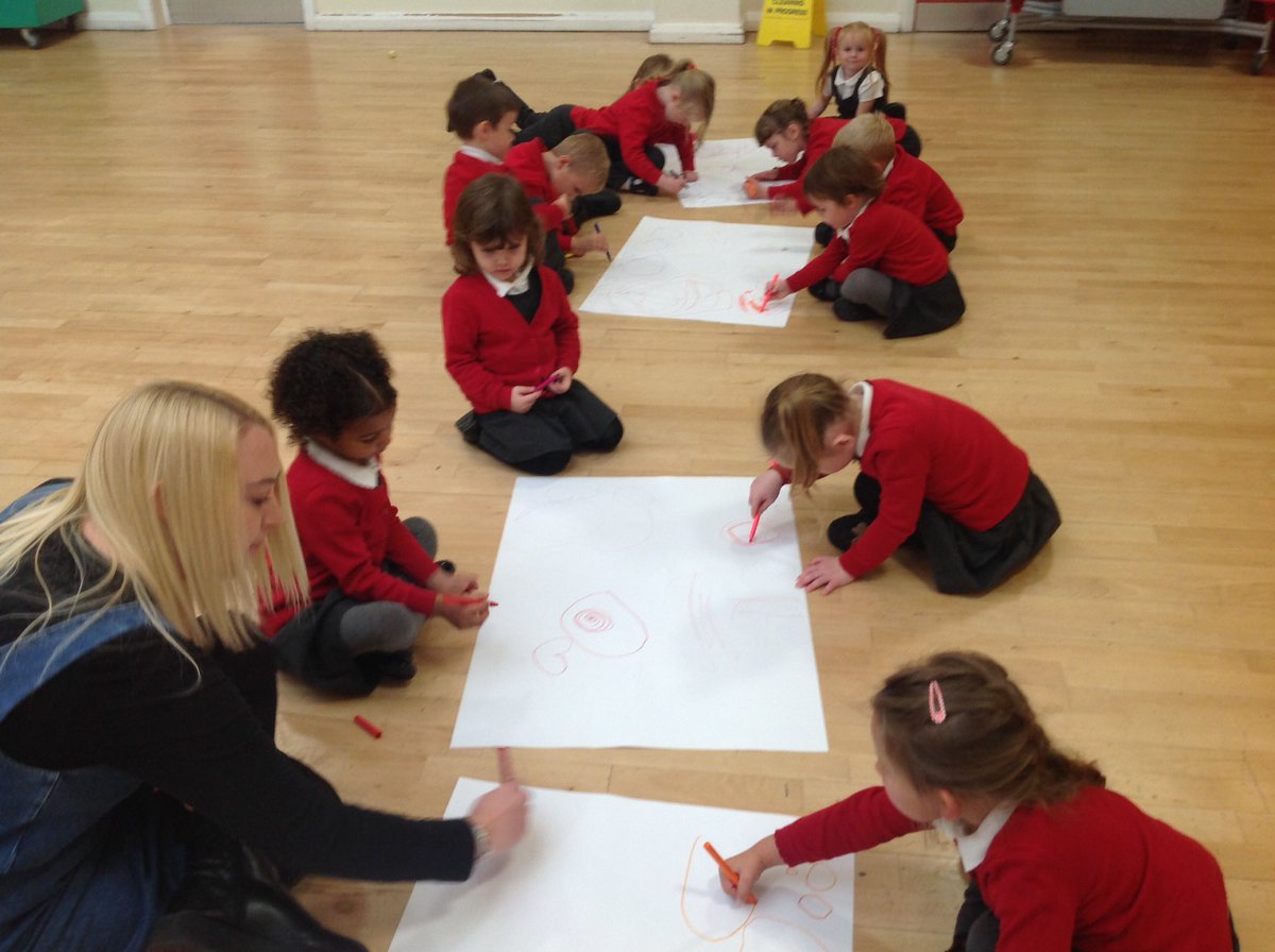 WMPrimaryF1's tweet photo. At squiggle time we made circles with one hand, then two hands. We did big, small, slow and fast movements. #motorskilldevelopment https://t.co/IsfzAuwSxp