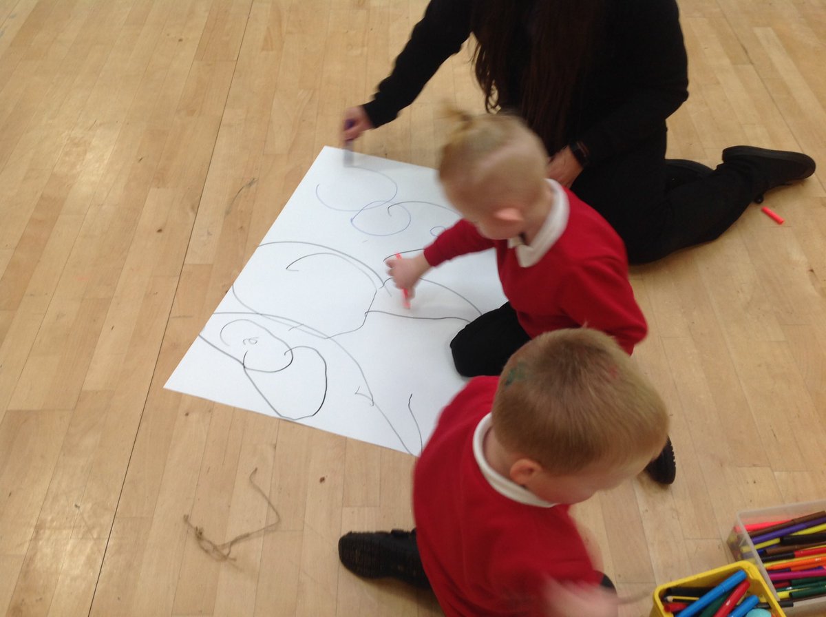 WMPrimaryF1's tweet photo. At squiggle time we made circles with one hand, then two hands. We did big, small, slow and fast movements. #motorskilldevelopment https://t.co/IsfzAuwSxp