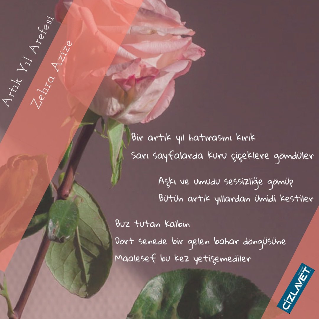 Bir artık yıl arefesine kala iki İhanetin yükünü sevdaya yüklediler Sessizliğin demir atan gemisini Yalnızlık limanında terkettiler
✍️ Artık Yıl Arefesi / Zehra Azize
<a href="/zehra_azize/">Z. A</a> 

cizlavet.com/2022/10/01/art…