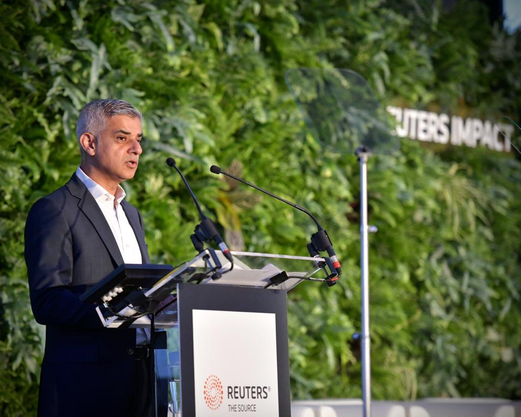 MayorofLondon's tweet photo. Today at the Reuters IMPACT Conference, I spoke about the significant drop in footfall in central London during the July heatwave—a drop comparable to Plan B Covid restrictions—and the impact on our businesses. https://t.co/9Ln97V16Lh