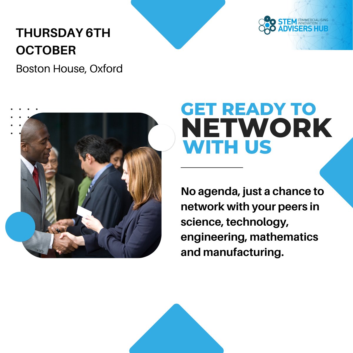 Our next face-to-face networking event is this Thursday!

Save your space now: lnkd.in/evZt4NNM

#stem #networking #event