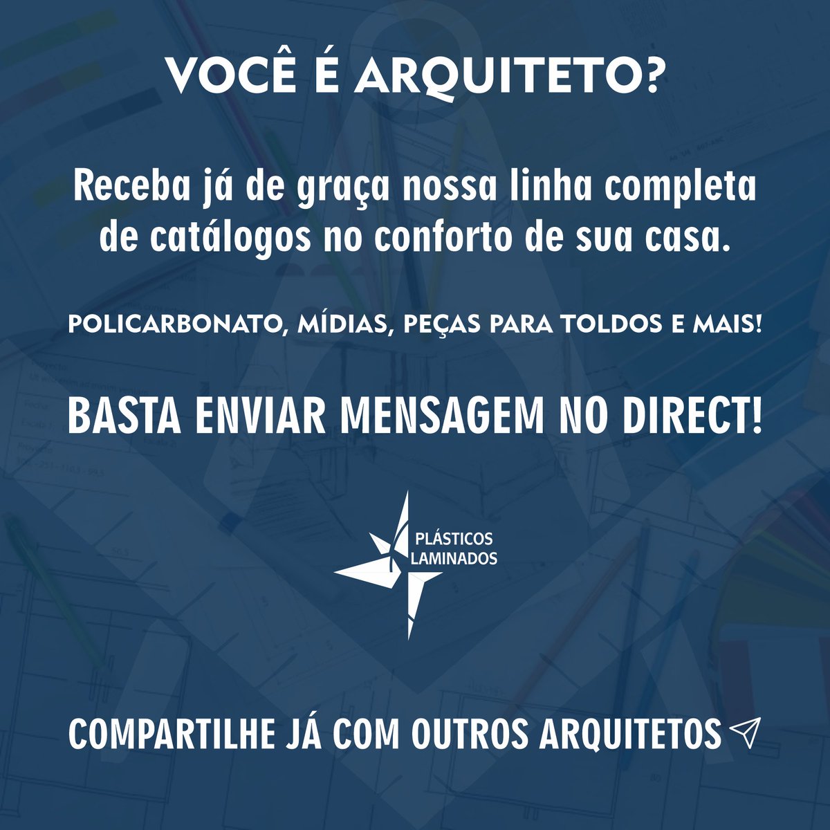 Fique ligado você que é arquiteto, receba na sua casa e sem custo nossos catálogos e um mostruário do campeão de vendas POLI TOP. 

É muito simples, basta entrar em contato via mensagem que mandaremos os dados que precisamos para fazer o envio. Não perca essa condição!