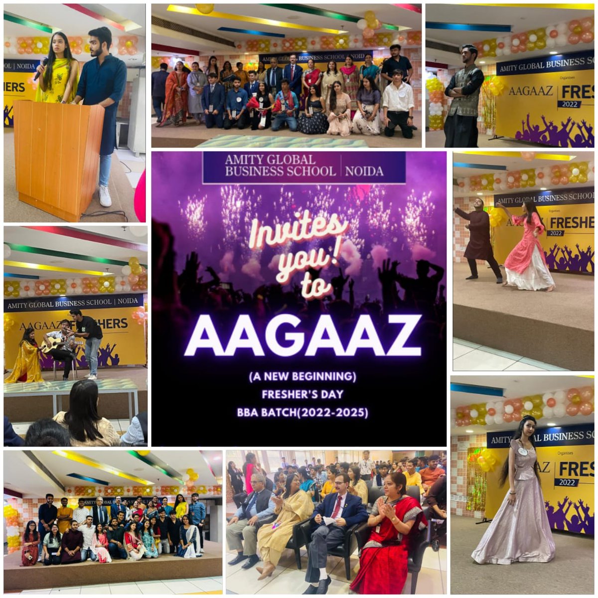 noidaagbs's tweet photo. Electrifying ambience, foot tapping music, and flashing lights marked the celebration of "Aagaaz"- the freshers' party for BBA (2022-25) batch of AGBS Noida. Many wonderful performances by freshers and seniors lit up the day.
#Freshers'Party #Agaaz #AGBS #Noida #BBA https://t.co/EeVW5LEgJy