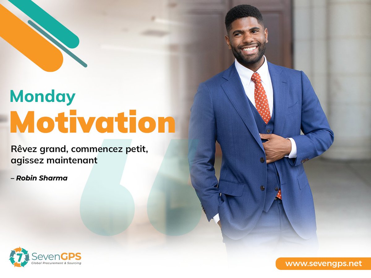 💫 Bon Lundi !
.
.
#SevenGPS
#mondaymotivation
#Centraledachats
#PurchasingCenter
#procurementcenter