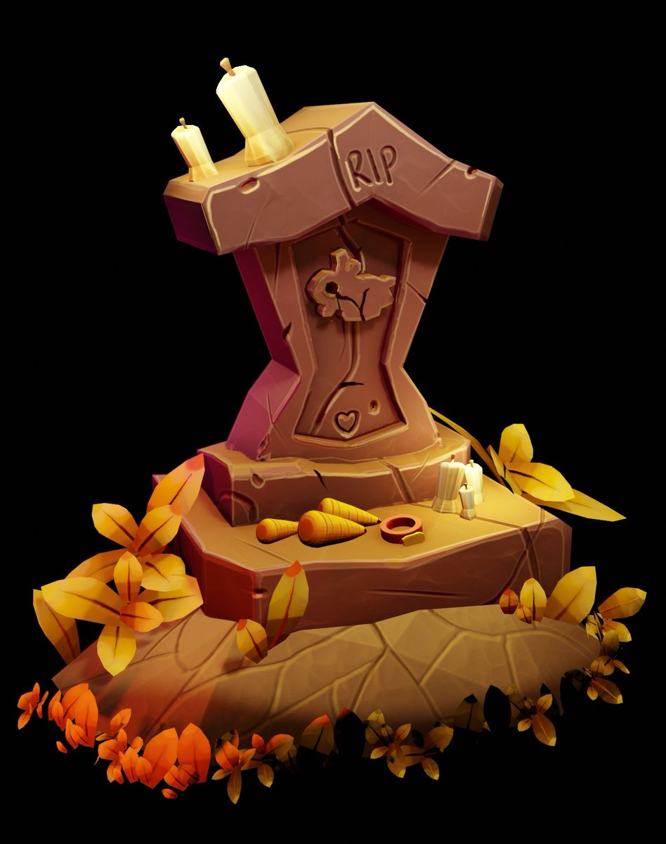 #sculptober  - Day 3 : Rest🪦🍂
To my old friend🐇

#sculptober2022 #Blender3d #b3d #stylizedart