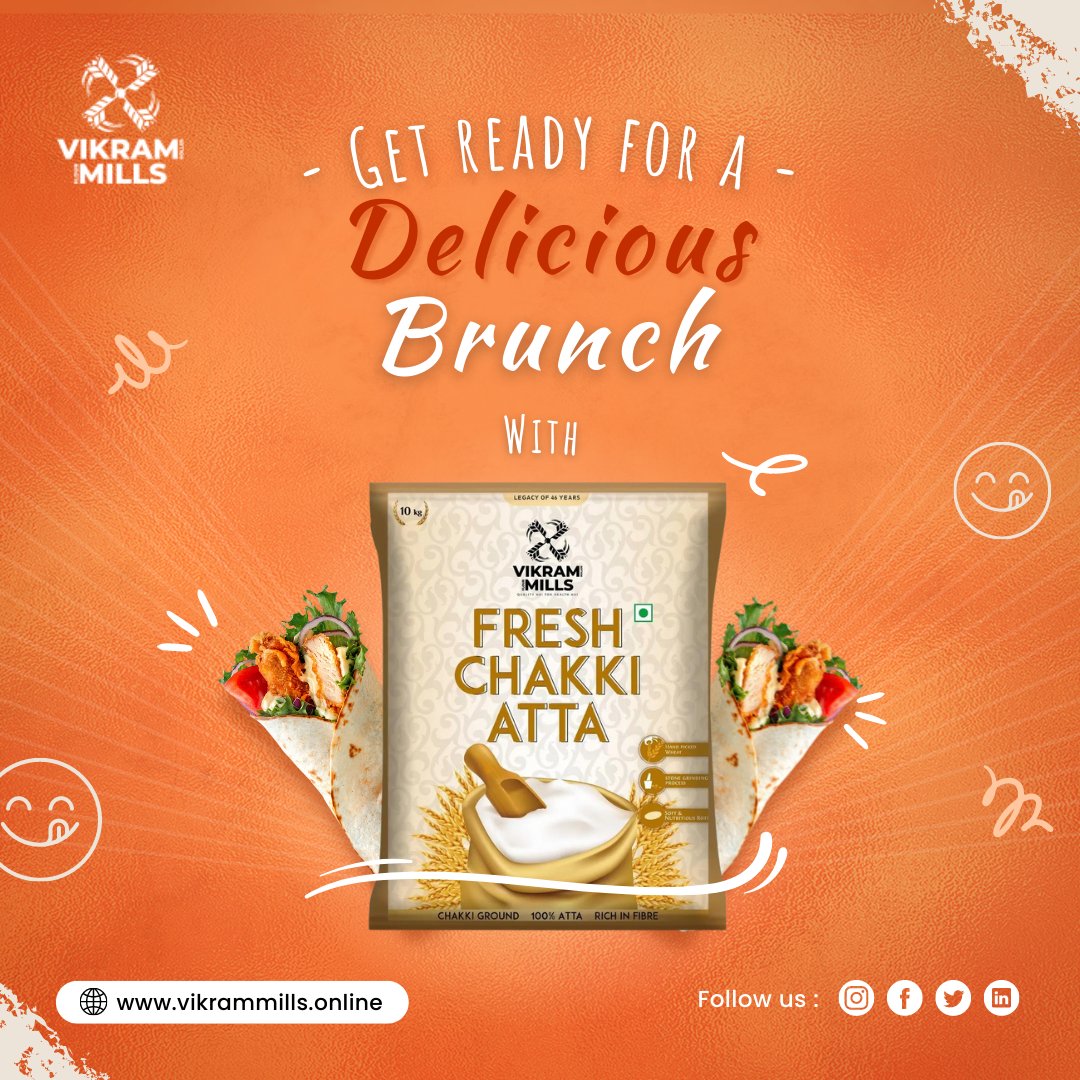 Ready for the brunch?🤩

Brunch is more delicious 😋 with Vikram Flour Mills' Fresh Chakki Atta. Isn't it?👩‍🍳

✅ Get yours NOW at vikrammills.online

❤️ @Vrfmills
.
.
.
 #vikrammills #vrfmills #chakkiatta #healthyfoodpost #healthyfoodhealthylife