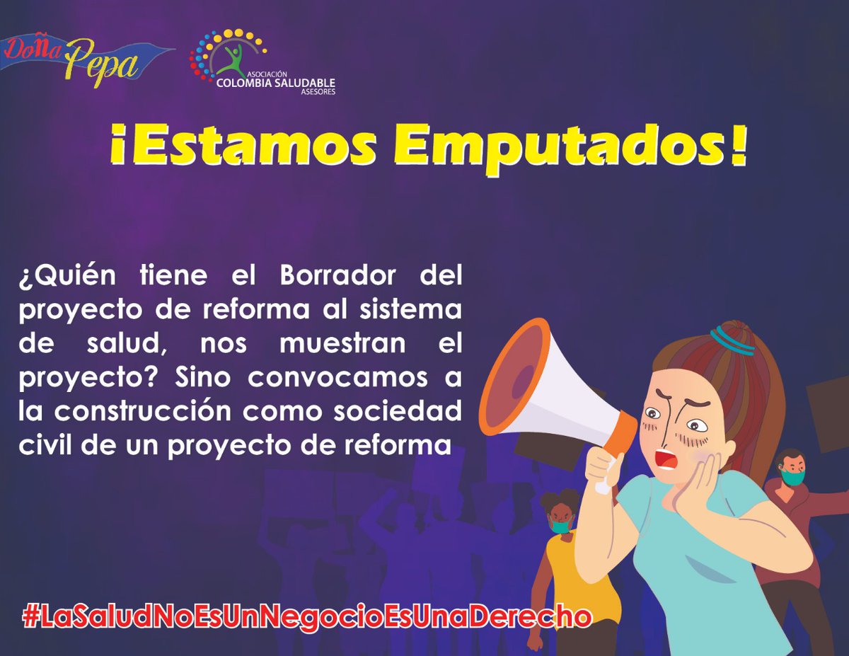 colsaludable's tweet photo. Quién tiene el borrador de reforma a la salud, si no lo comparten convocaremos para presentar la reforma 
#EstasInvitado 

@CarolinaCorcho 
@normahurtados 
@GERMANESCOBARM 
@Fruizgomez 
@Pacientesco 
@asocientificas 
@MedicoFernandez @PROMEDICOS @msacvco https://t.co/rVif3gXic3