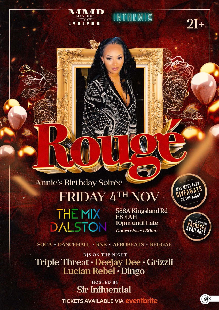 We are celebrating me 🥳🥳🥳🥳⁣⁣
⁣
This is a birthday celebration so I want to see you dressed to impress (with a touch of red), I need black luxe energy ⁣⁣⁣⁣😍⁣
⁣
eventbrite.co.uk/e/rouge-annies…