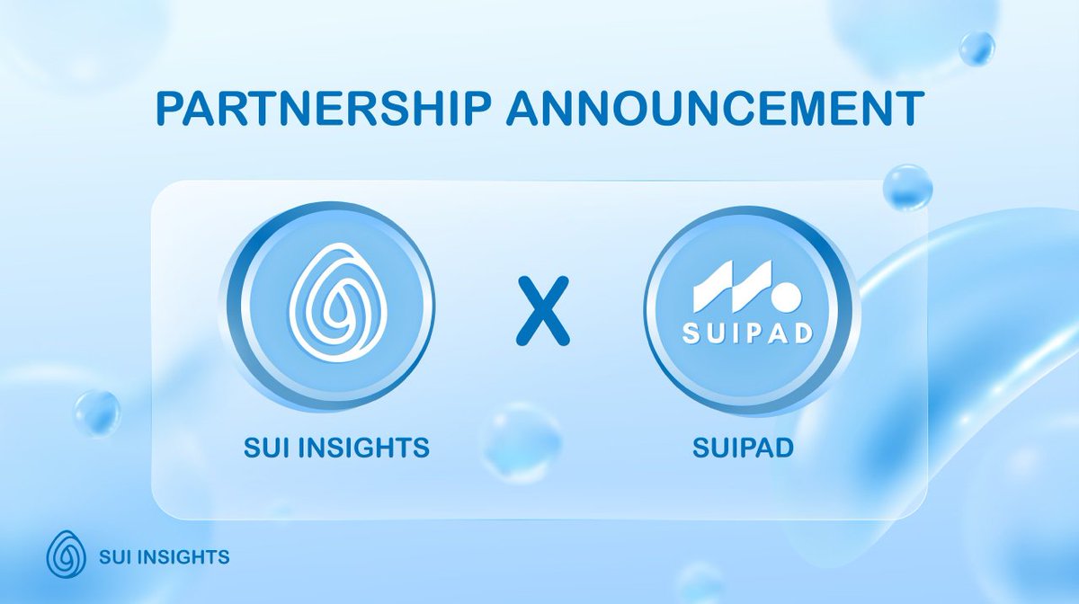 📍We celebrate our partnership 🔥

⚡️We are giving away 5 WL to 5 lucky winners! 

To win 👇
1️⃣ Follow <a href="/SuiInsights/">SuiInsights.sui 💧</a> &amp; <a href="/SuiPadxyz/">SuiPad 🌊 - Launchpad on Sui</a>
2️⃣ Like &amp; Retweet this tweet
3️⃣ Tag 3 friends

#sui #suiinsights #suiecosystem #suipad