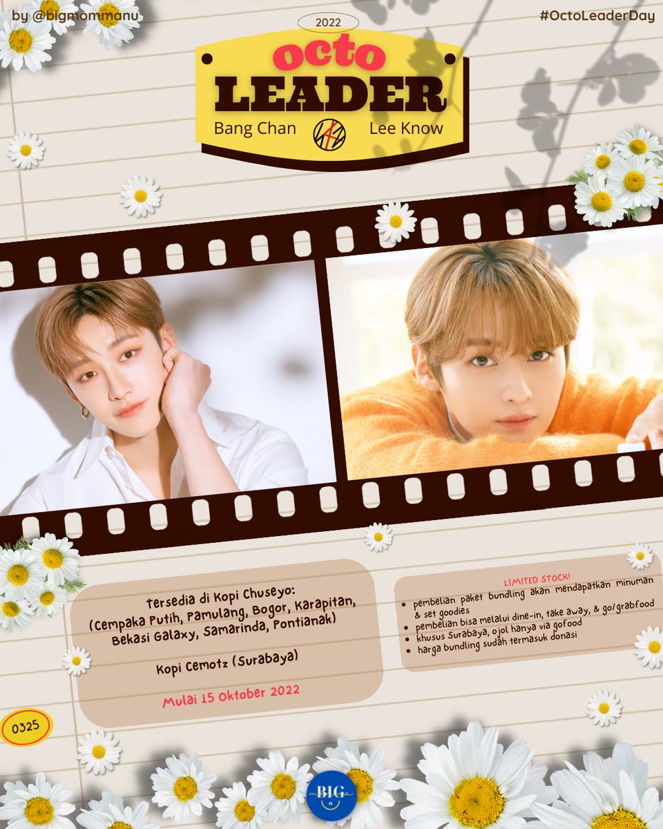 bigmommanu's tweet photo. 2022 Stray Kids Bangchan &amp; Lee Know Birthday Cafe Event + celebrating #MAXIDENT 

#OctoLeaderDay for the Drive boys of @Stray_Kids

𝟭𝟱 𝗢𝗸𝘁𝗼𝗯𝗲𝗿 𝟮𝟬𝟮𝟮 @kopichuseyoid (beberapa cabang) &amp; Kopi Cemotz Surabaya 

✏️ detail di poster

#cafeevent #Bangchan #LeeKnow #StrayKids https://t.co/i2kgGT3vKF