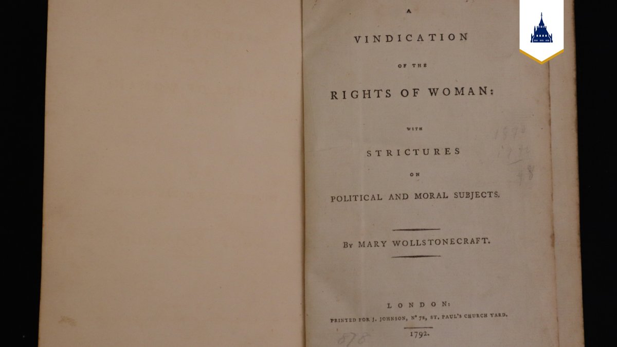 BiblioParlCA's tweet photo. À l’occasion du #MoisHistoireFemmes, découvrez Mary Wollstonecraft et son ouvrage intitulé, « A Vindication of the Rights of Woman ». Publié en 1792, c’est l’un des premiers traités prônant l’égalité des sexes : https://t.co/bIDBDVadoK #OnInfluence https://t.co/2uXrRbaN3B