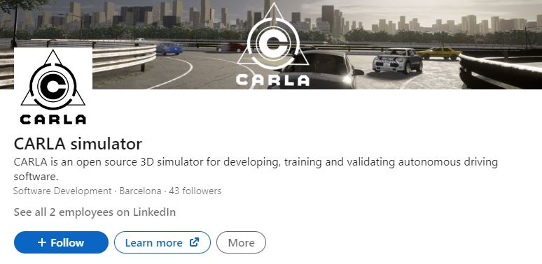 CVC_UAB's tweet photo. 📢 The CARLA team now has a Linkedin account!
Join @carlasimulator's network and keep up to date on everything related to this amazing open-source simulator for #autonomousdriving research.
👉 Follow them on Linkedin! ⤵️
https://t.co/DmL6J05Oor
#CARLA #carlasimulator #AI https://t.co/zYgSWJ9xvc