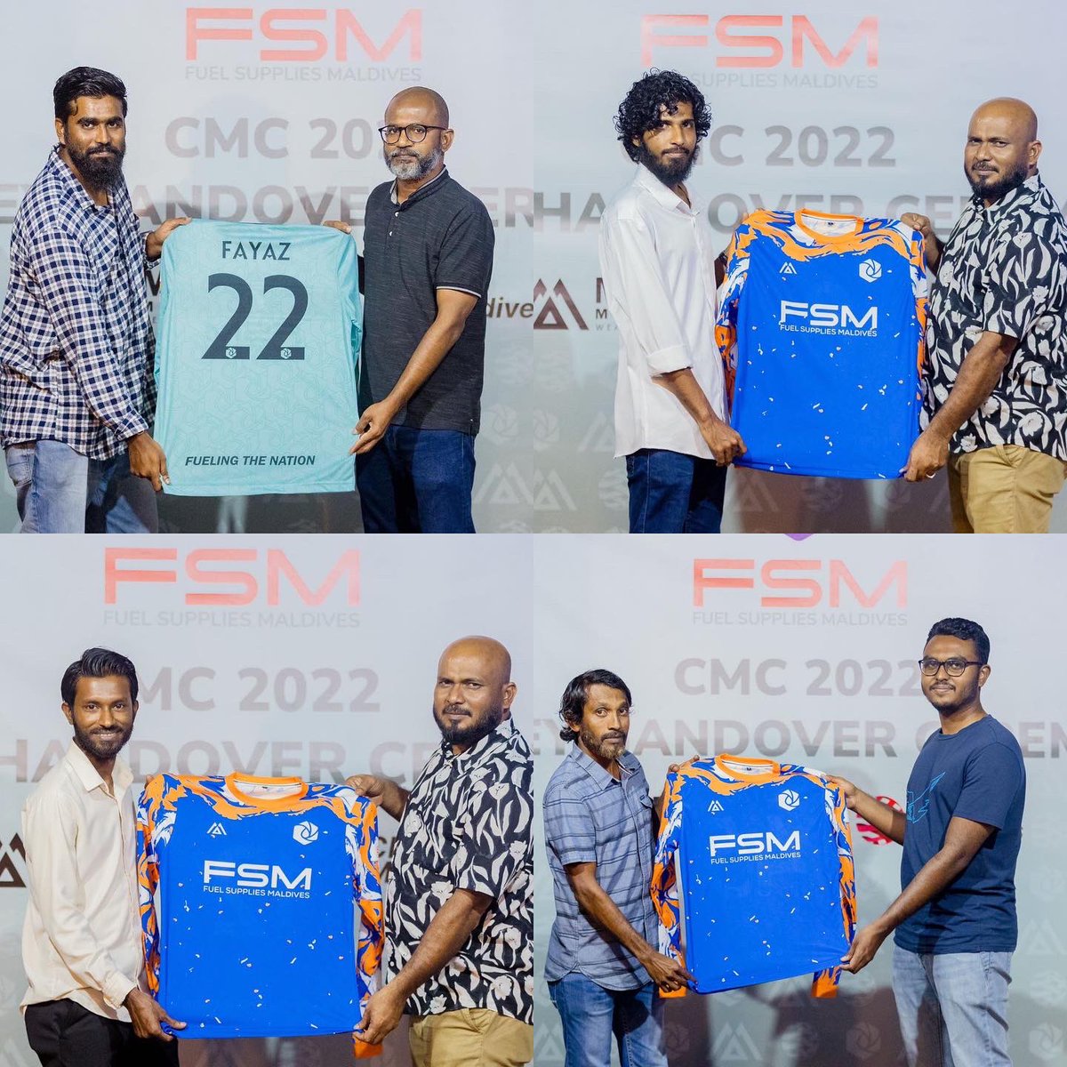 FuelSuppliesMv's tweet photo. FSM Club Maldives Cup 2022 team jersey hand over ceremony.
@ClubMaldives @FuelSuppliesMv
#clubmaldivescup2022
#teamfsm https://t.co/f3QBmkuV13