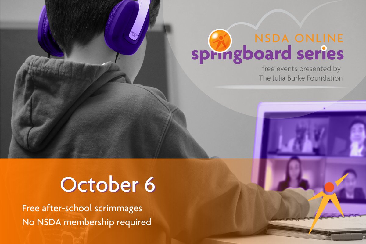 Get in a round after school on October 6 with our free Springboard Series scrimmages. These practice rounds are open to competitors of all levels! Learn more on our website bit.ly/3Uy7A5q or register directly on Tabroom.com today!