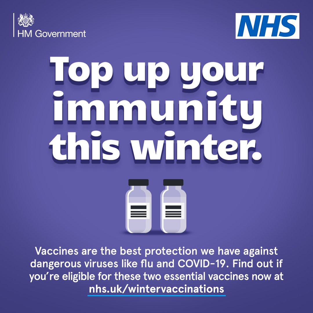 UKHSA's tweet photo. Vaccines are the best protection we have against viruses like #flu and #COVID19. 

Find out more ➡️ https://t.co/hfs8TTZ9i8 https://t.co/IwWGr43fai