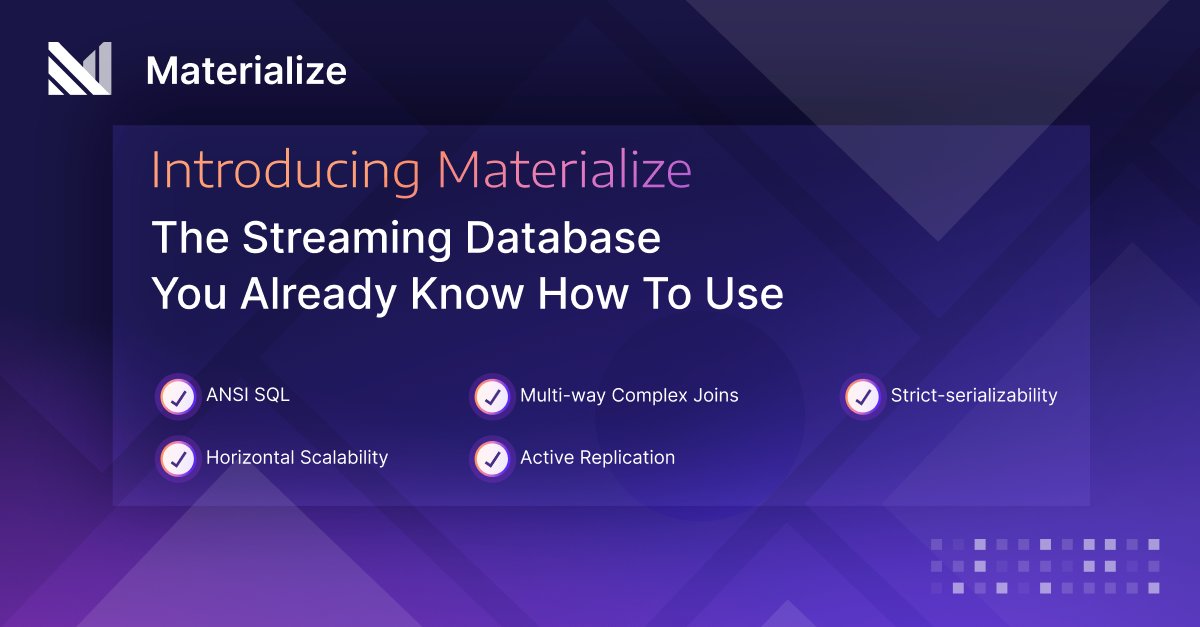 MaterializeInc's tweet photo. 🎉 The moment you’ve (and we've) been waiting for! 
Today we unveil the officially unbundled Materialize with some exciting product capabilities. 🎉

https://t.co/ebh4qIeseb https://t.co/Z5K0mUJjDf
