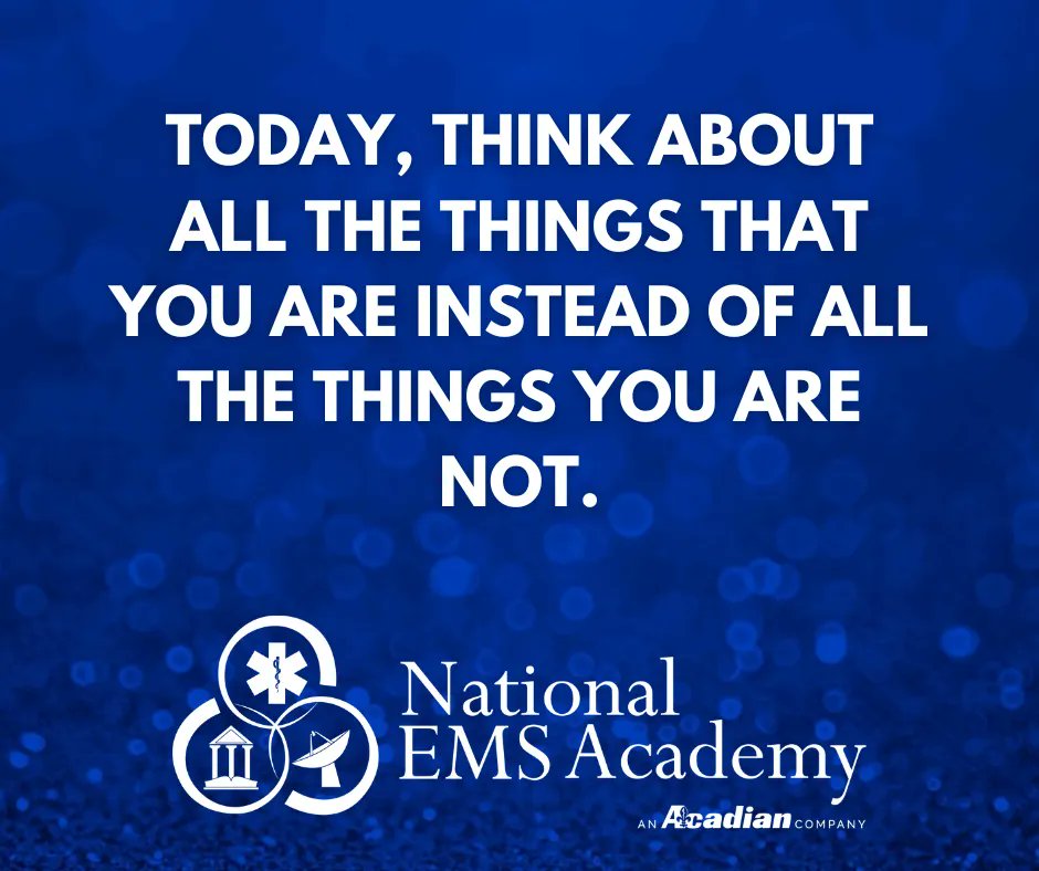 BecomeAMedicNow's tweet photo. It's so easy to get caught up in negativity. Today, start the day by looking for something positive and begin with yourself!
#NEMSA #MondayMotivation #positivity #becomeamedic https://t.co/c3A7rtAhUB
