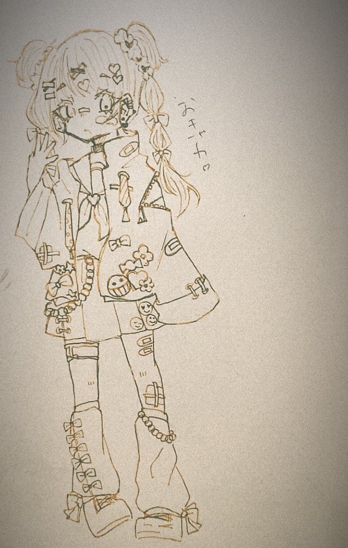Muma_kth's tweet photo. らくがき、可愛いおなご。ガチャガチャしたのが好き。 https://t.co/otoK92mfu1