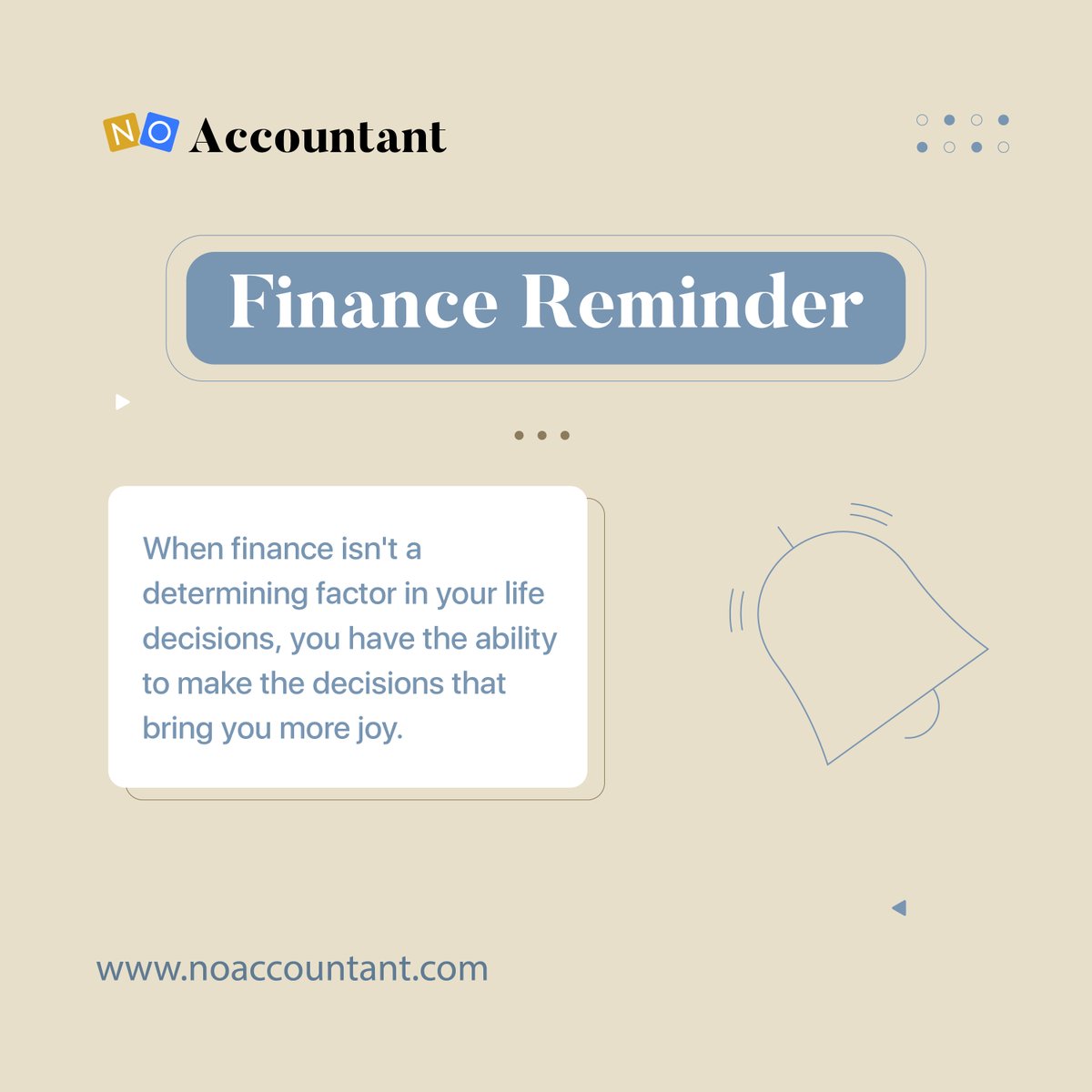 noaccountant's tweet photo. When finance isn't a determining factor in your life decisions, You have the ability to make the decisions that bring you more joy.
https://t.co/L6hMnxbrst
#financetips #financeplan #business #financialstrategy #growthhack #businesstips #accounting #noaccountant #bookkeeping https://t.co/XlzgFou6pU