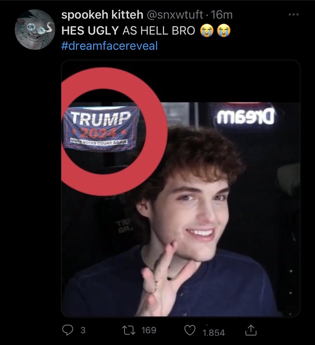 Smackilt's tweet photo. Dream looks inbred 😭😭😭 https://t.co/9gqtU4Co0z