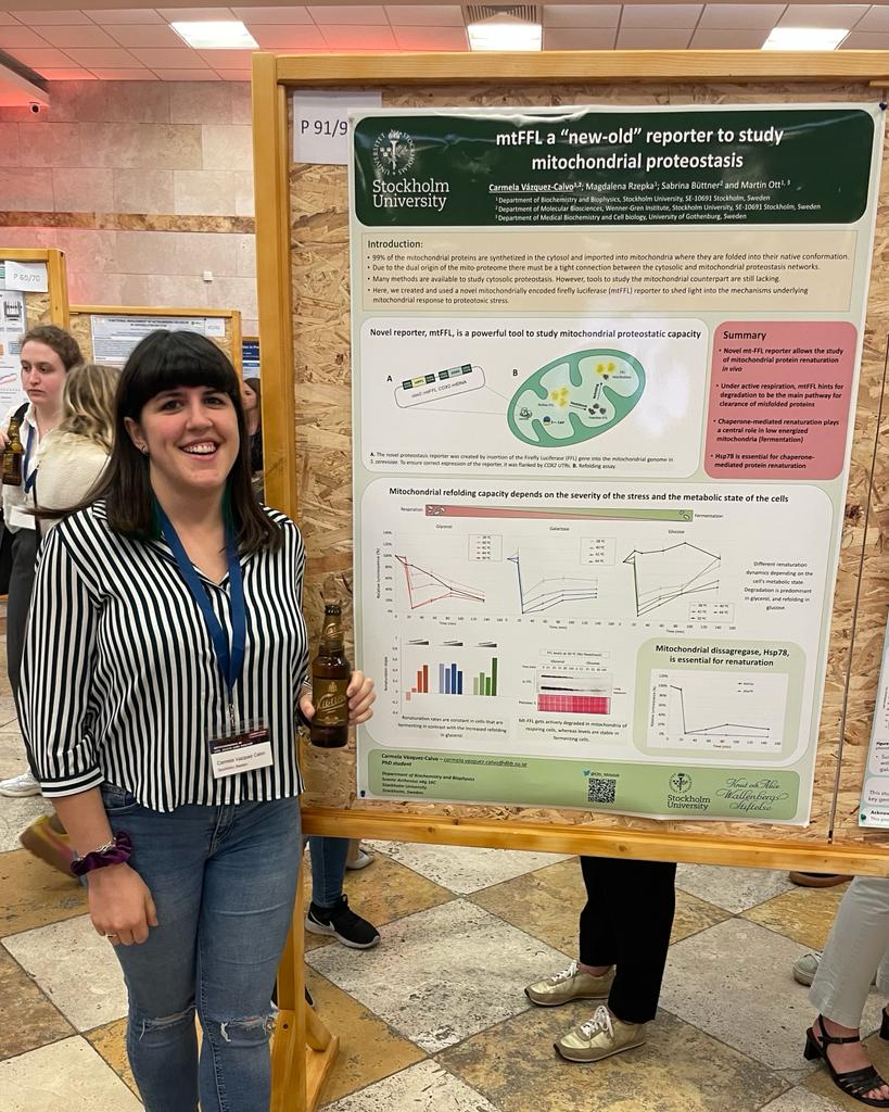 Ott_MitoLab's tweet photo. Congratulations to our PhD student Carmela @carmela_vc for a poster price at the #embo #febs #lecturecourse #montenegro ! And thanks for everybody passing by our posters and giving feedback!! https://t.co/icockUXWek