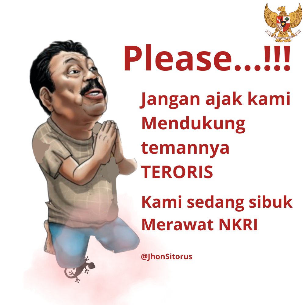 Mohon maaf, jangan ajak2 kami dong mendukung temannya TERORIS, kelompok RADIKAL dan pendukung HTI

Kami sedang sibuk merawat NKRI, agar tidak ROBEK lagi oleh POLITIK IDENTITAS

Kami masih sayang Indonesia