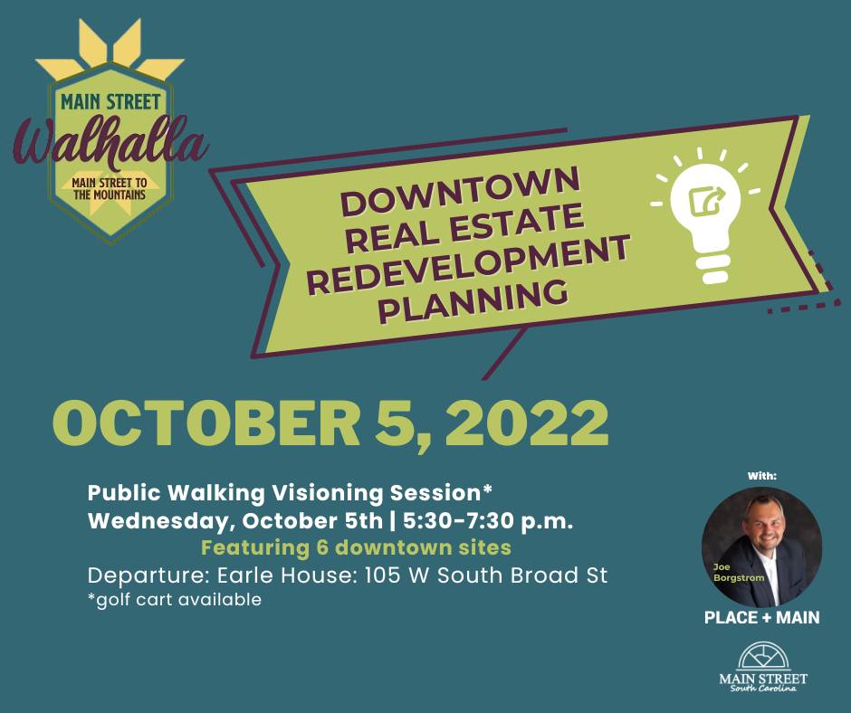 Looking forward to being in #Walhalla, #SC later this week to work on their Downtown Real Estate Redevelopment Plan! #mainstreet #CRE