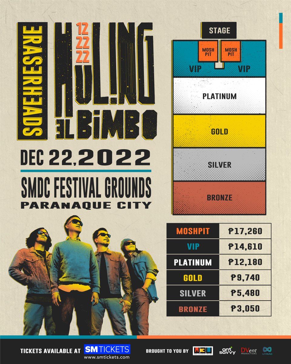 HEBConcert's tweet photo. Isama mo ang girlfriend mo at kahit sinong may gusto… 2 days left till ticket sales open! Tickets are also available online! For more details, click here 
https://t.co/UYQs4Ypo7T  

Huling El Bimbo Concert 
12.22.2022

https://t.co/7Yj3xsNg9M
#HulingElBimbo2022 #Eraserheads2022 https://t.co/J4OugLlNA7