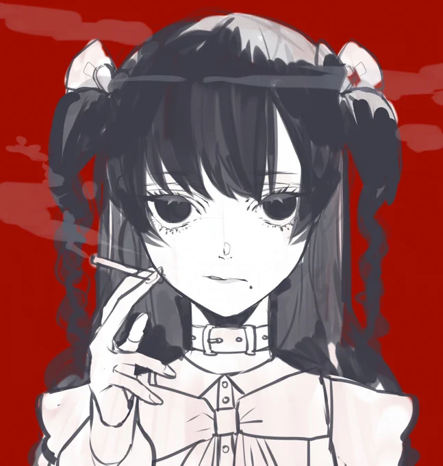 【お仕事】まだ途中だけど、描いてるイラストです～!ダウナー気味の可愛い女の子描くの楽しいな…※途中段階を上げる許可は頂いています 